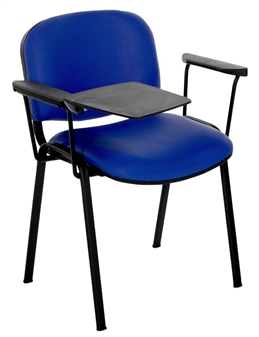 F1BAT Stackable Chair - Two Arms & Writing Tablet - Black Frame 