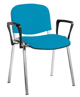 Ecton Stacking Chair With Arms - Chrome Frame