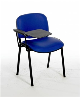 F1BT Stackable Chair - One Arm & Writing Tablet - Black Frame 