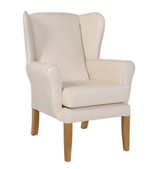 Fast Delivery York  Wing Chair Cream Vinyl