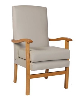 Jubilee High Back Chair In C&L Bronx Putty Vinyl