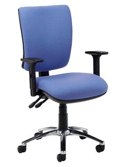 Tangent X Operator Plus Chair + Adjustable Arms & Shown With Optional Aluminium Base