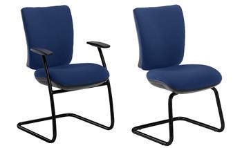 Tangent X Visitor Chairs With & Without Arms Black Base