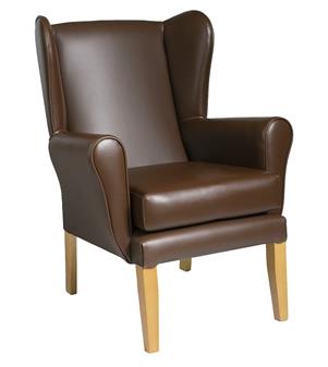 York Wing Chair CMI Expression Heaven Coffee Bean Vinyl