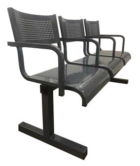 Hudson Metal Beam 3 seater With Individual Arms