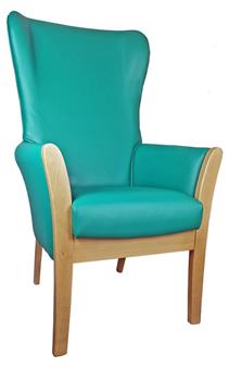 Venus High Back chair Agua Paint Pot Emerald Vinyl