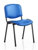 Vinyl Stacking Chair Black Frame Blue Vinyl 