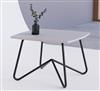 Wayvee Coffee Table White Top Black Curved Legs