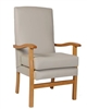 Jubilee High Back Chair In C&L Bronx Putty Vinyl