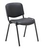 Black PU Stacking Chair - Black Frame