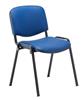 Blue PU Stacking Chair - Black Frame