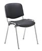 Black PU Stacking Chair - Chrome Frame